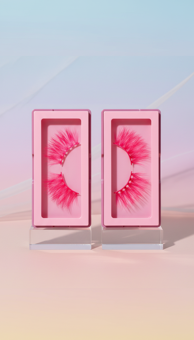 Hot Pink Faux Mink Lash Set