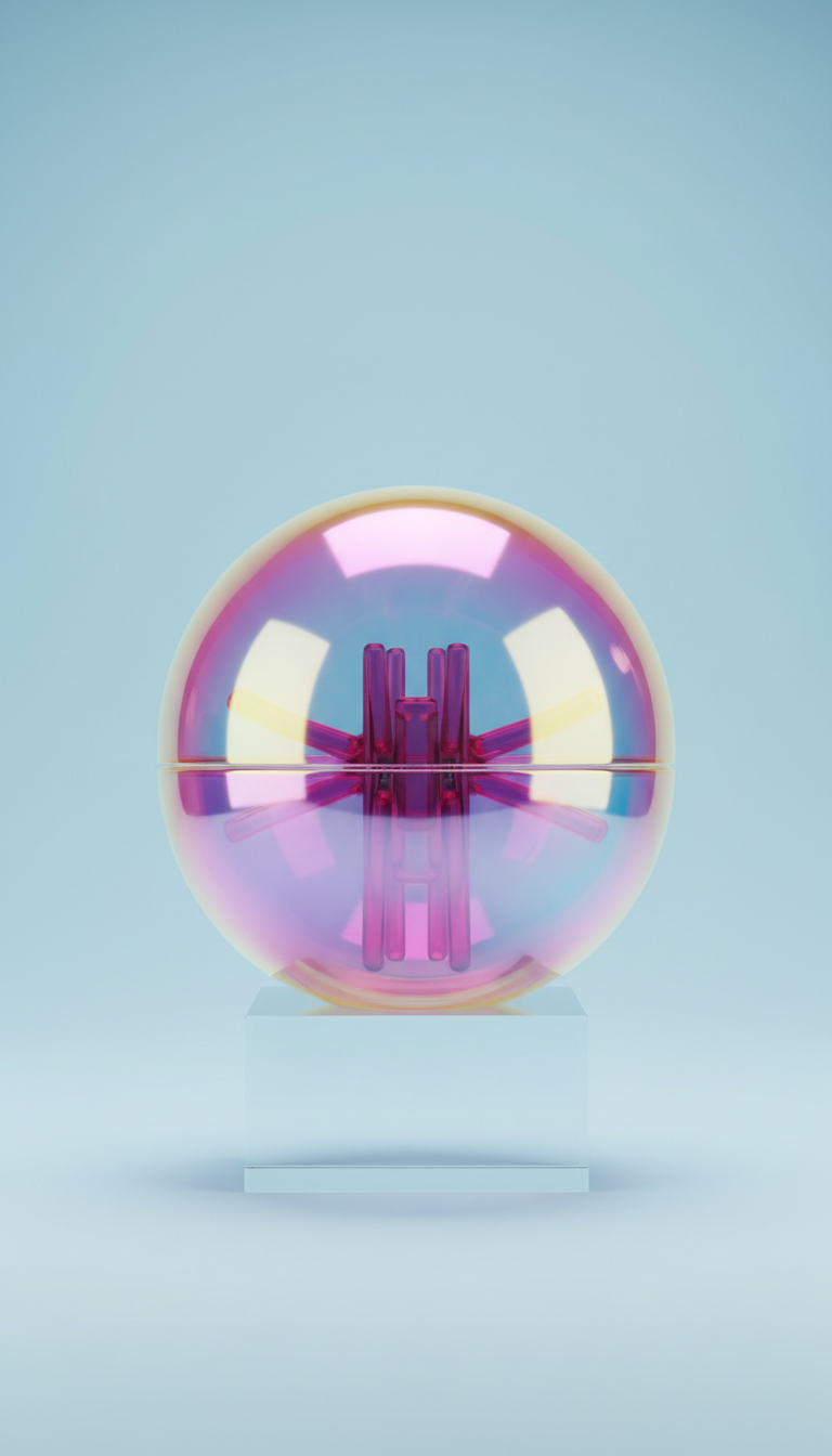 Iridescent Bubble Logo Wig Box